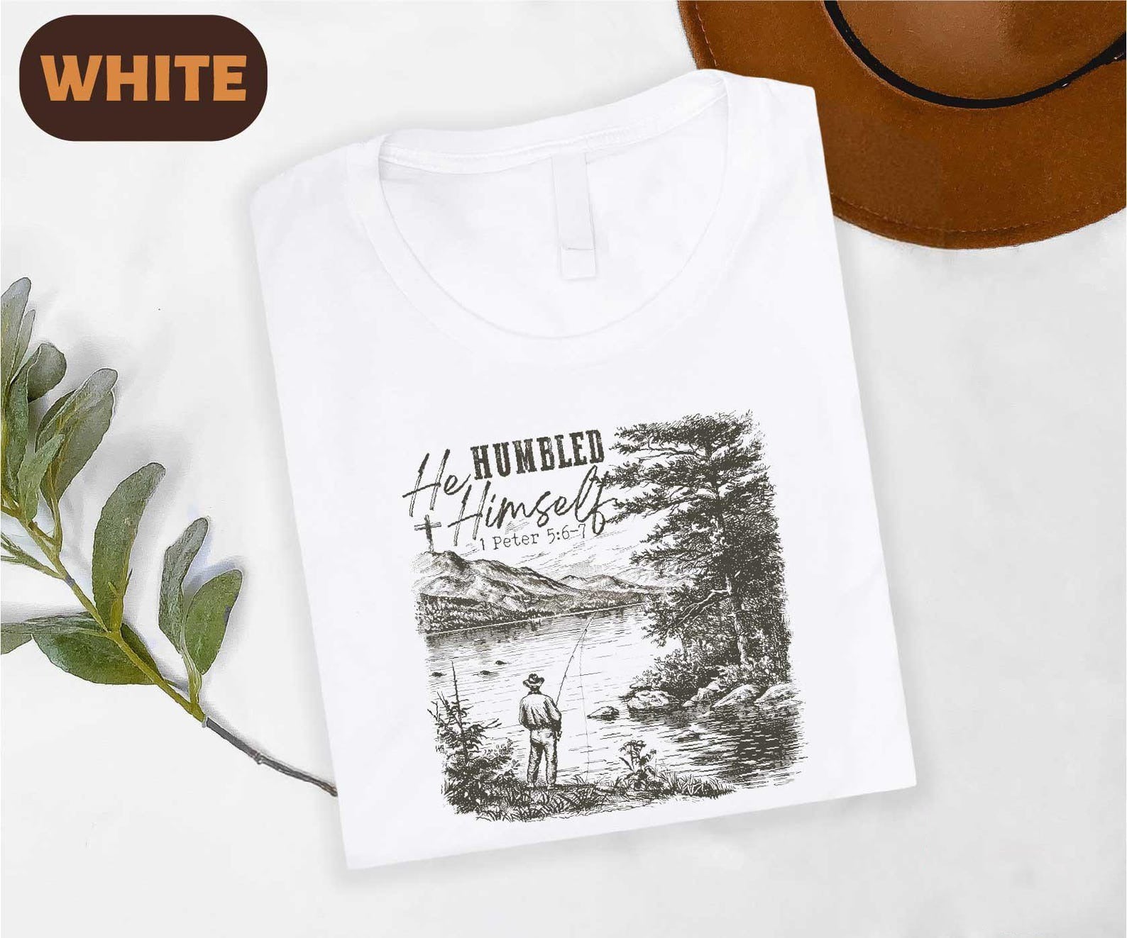 Christian Dad Comfort Colors Shirt, Father's Day T-shirt, He Humbled Himself Hoodie, Jesus Bible Verse Sweatshirt, Fishing Dad Tee, Gift For Christian Dad